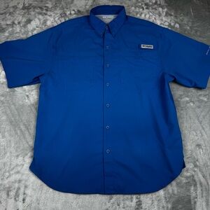 Columbia PFG Shirt Men's Size S Cobalt Blue Fishing Outdoor Short Sleeve Vented